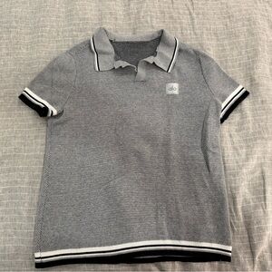 ALO Yoga Black and White Polo Shirt